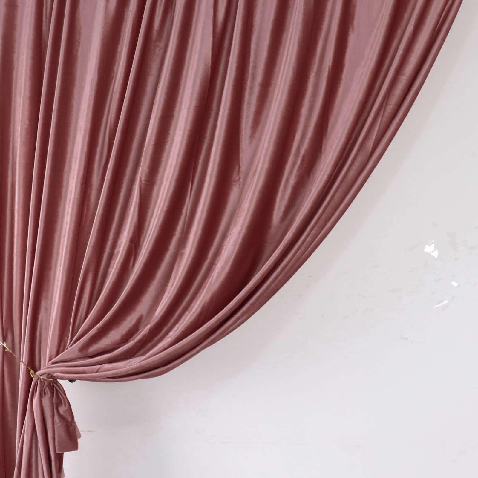 Dusty Rose Crushed Velvet Backdrop Curtain – 8ft x 8ft Event Drape with Rod Pocket, Privacy Panel for Photo Booths & Events