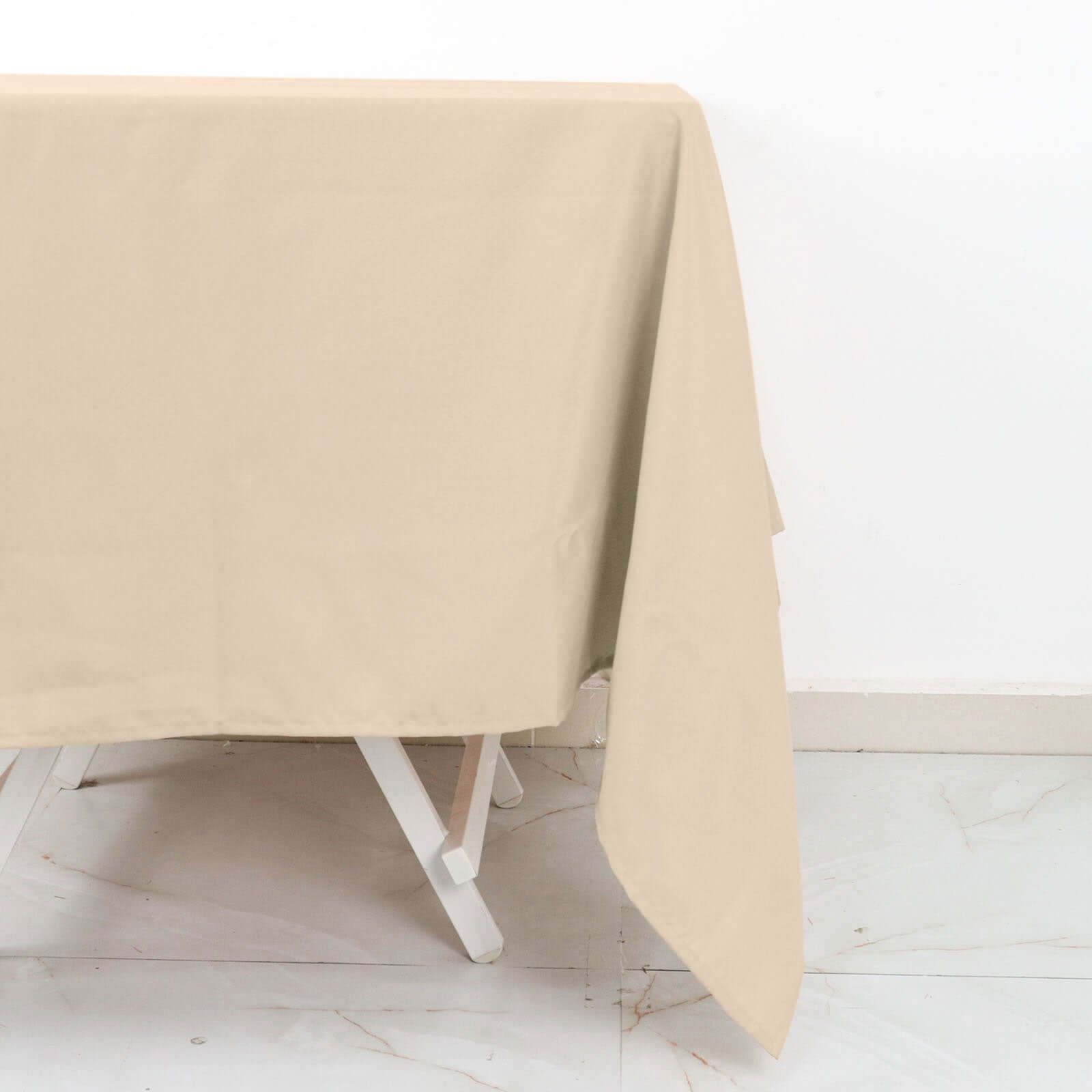 Polyester Square 70"x70" Tablecloth Nude - Wrinkle-Resistant & Durable Table Cover