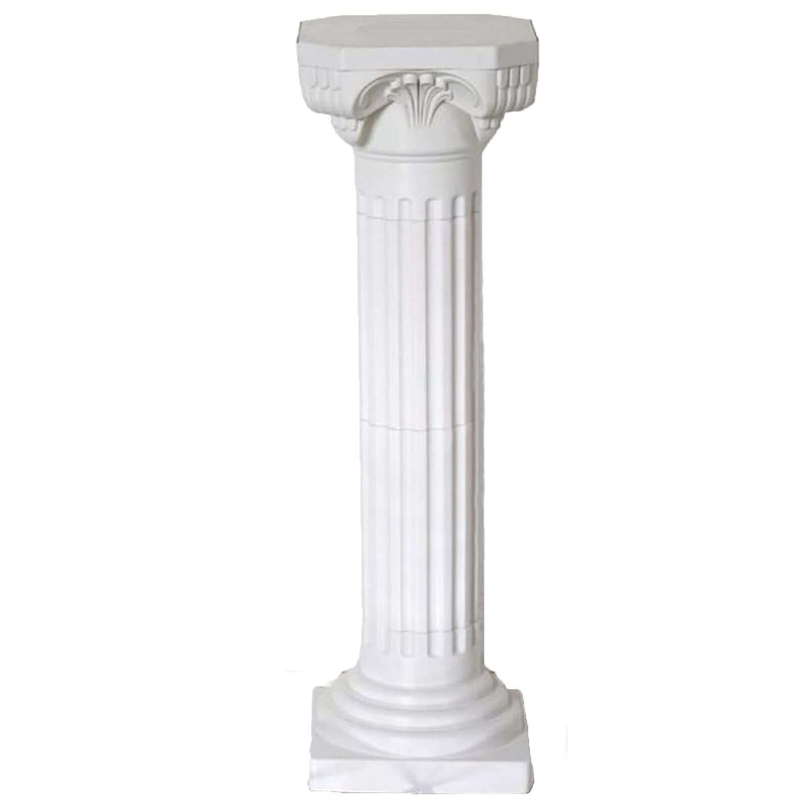 4 Pack 34" White Height Adjustable Empirical Roman Inspired Pedestal Column Plant Stand - PVC