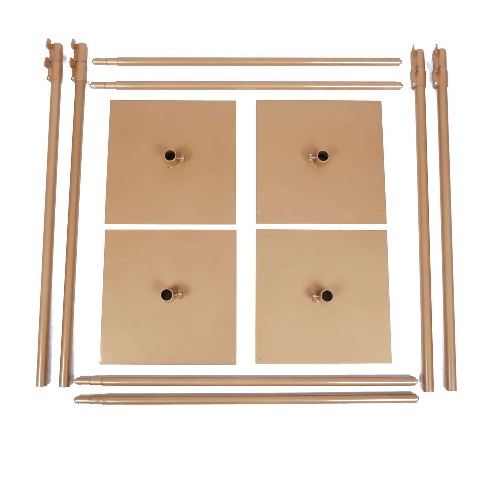 10ft 4-Post Gold Metal DIY Photography Backdrop Stand, Wedding Arch Canopy Tent