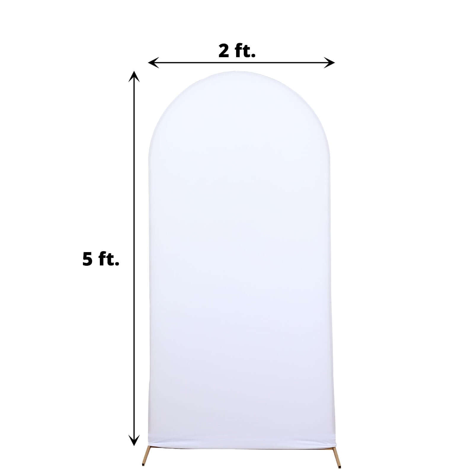 5ft Matte White Spandex Fitted Chiara Backdrop Stand Cover For Round Top Wedding Arch