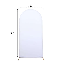 5ft Matte White Spandex Fitted Chiara Backdrop Stand Cover For Round Top Wedding Arch