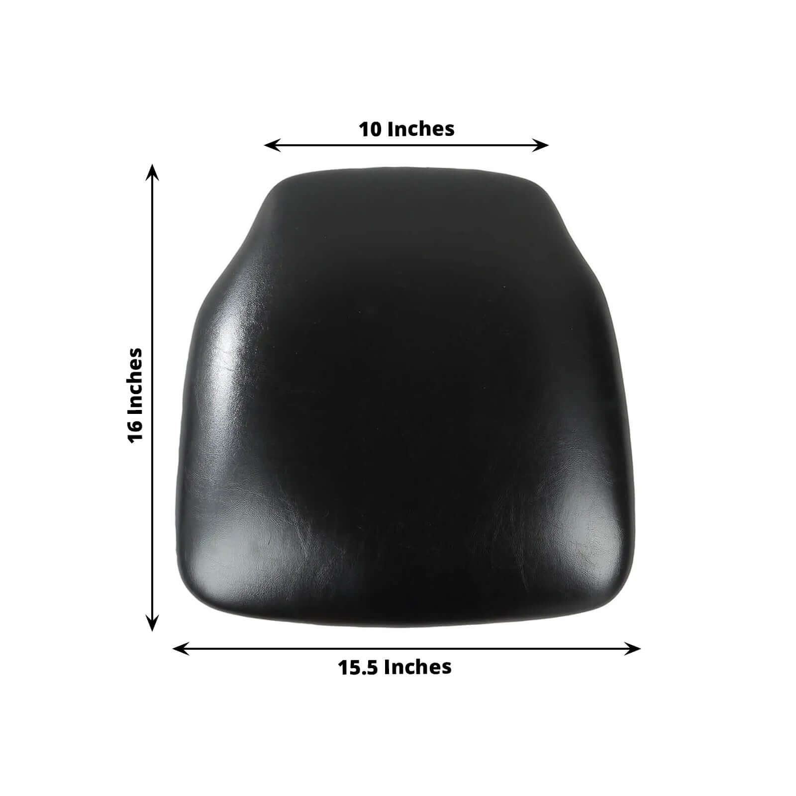 5 Pack PU Leather 1.5" Thick Seat Pads with Wood Backing for Chiavari Chairs Black - Memory Foam Tie-Less Non-Slip Design 16"