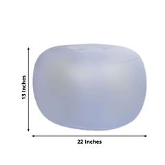 22" Color Changing LED Light Up Inflatable Pouf Ottoman, Waterproof Illuminated Remote Battery Operated Furniture