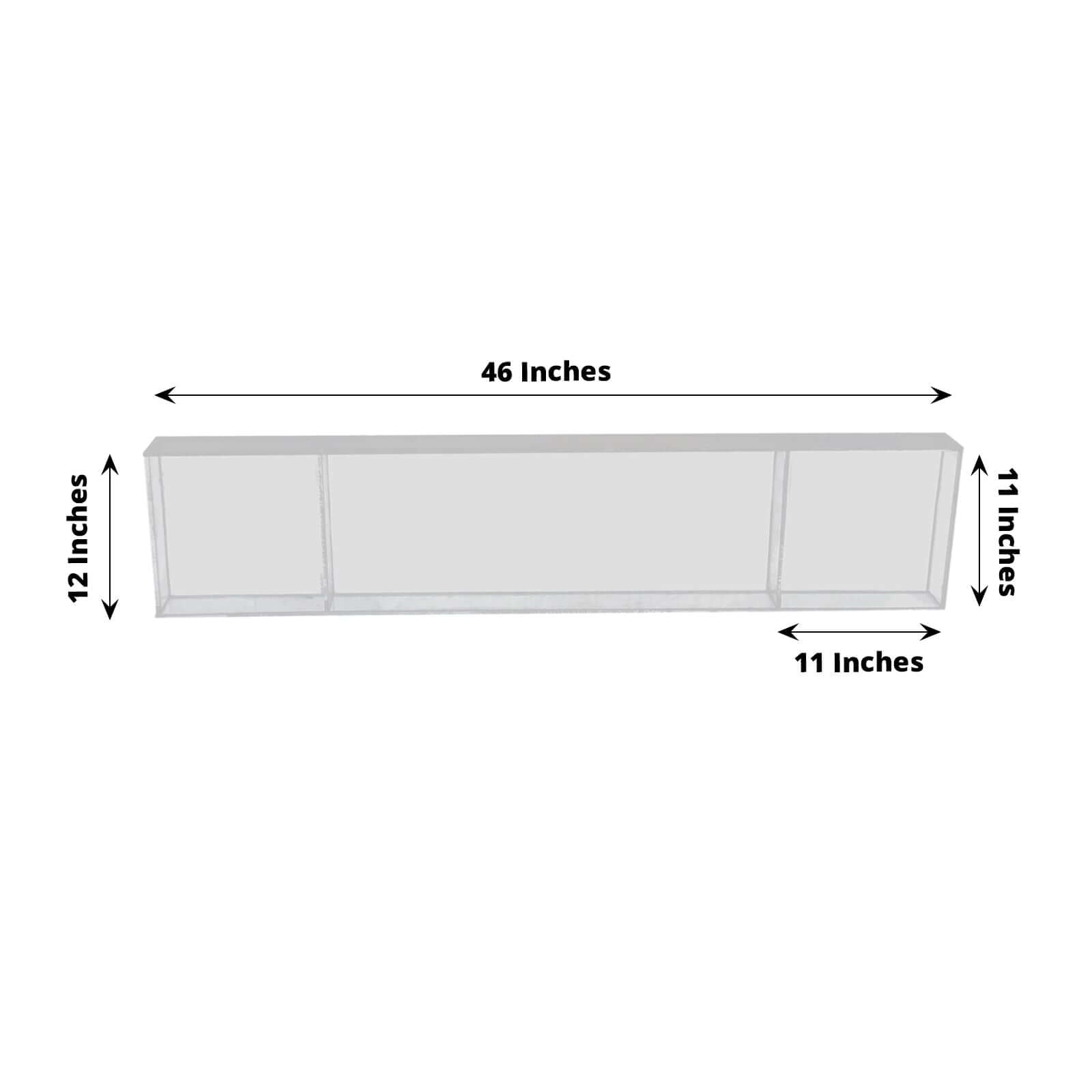 Acrylic Table Top Bridge Connector Rectangular Plate 46"x12" Clear - Durable Design for Pedestal Stands