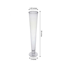 4-Pack Glass Trumpet Vases Clear - Durable Design for Chic Event Displays 28"