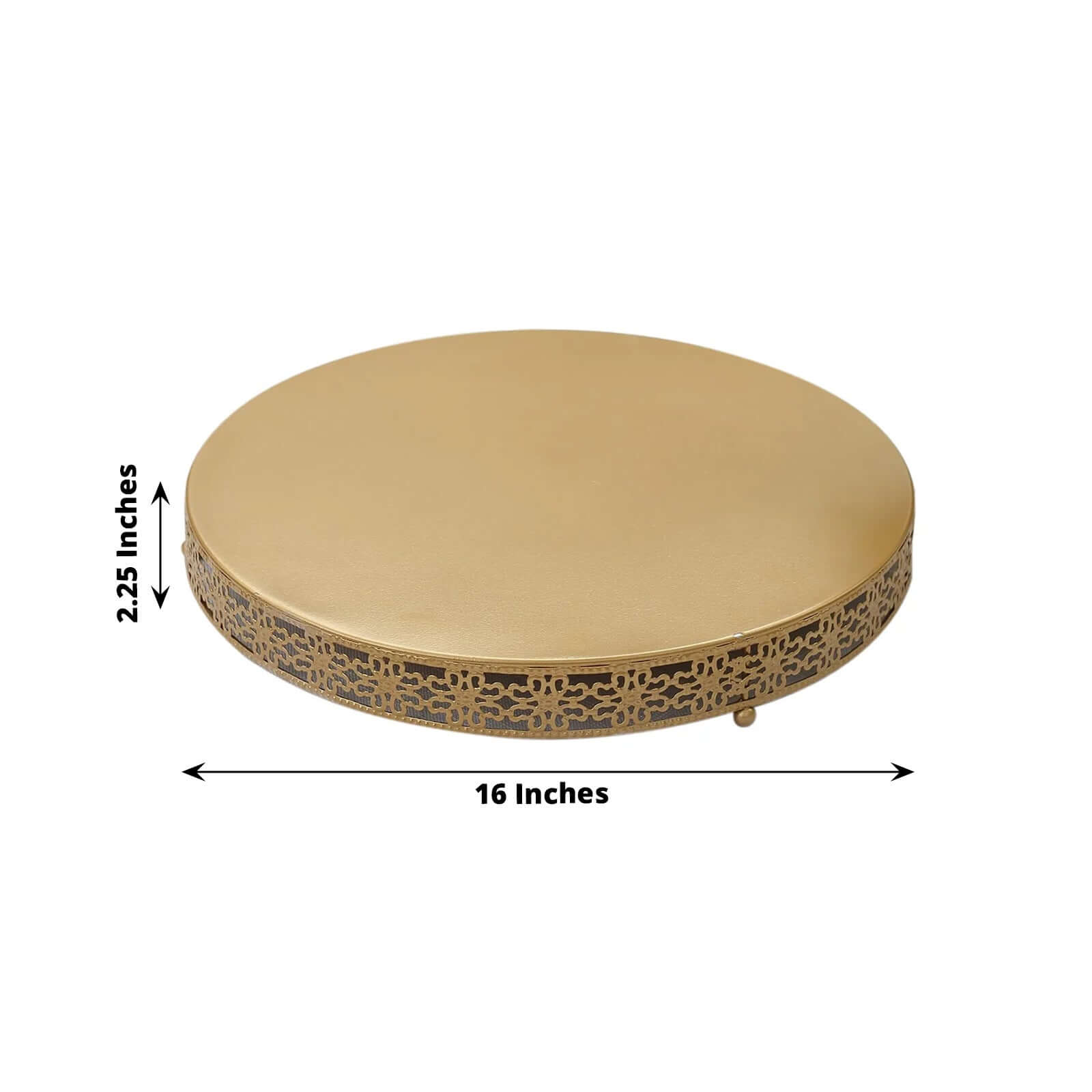 Metal 16" Round Pedestal Cake Stand Gold for Buffet Table Sweets Station