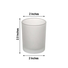 12-Pack Glass Votive Candle Holders Frosted - Tealight Holder Set for Weddings and Events 2.5"