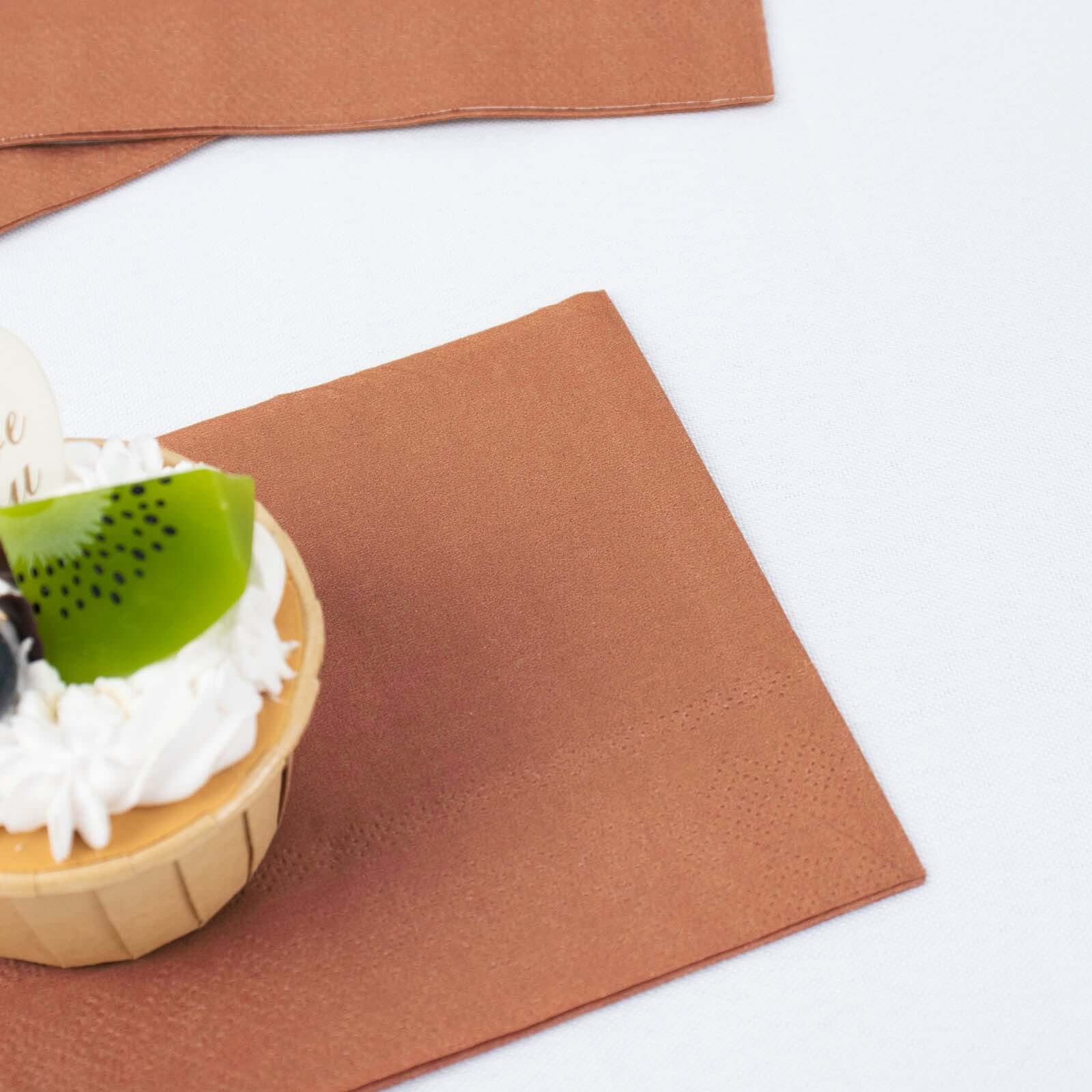 50-Pack Paper Napkins Terracotta (Rust) - Soft Disposable 2-Ply Dinner Napkins for Weddings