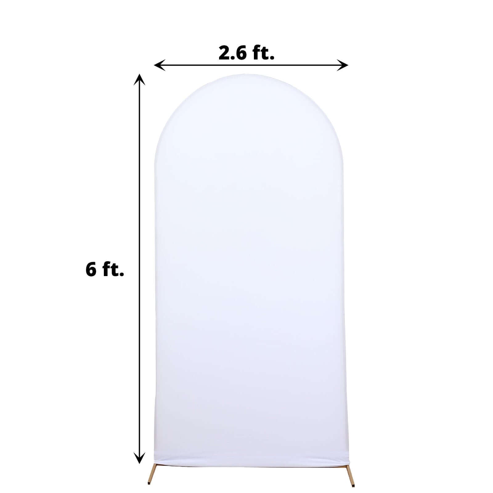 6ft Matte White Spandex Fitted Chiara Backdrop Stand Cover For Round Top Wedding Arch