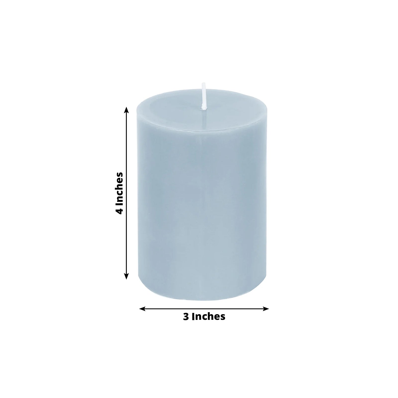 12-Pack 3"x4" Unscented Dripless Pillar Candles – Dusty Blue Long-Burning Wax Candles with Cotton Wicks for Home, Weddings & Event Decor