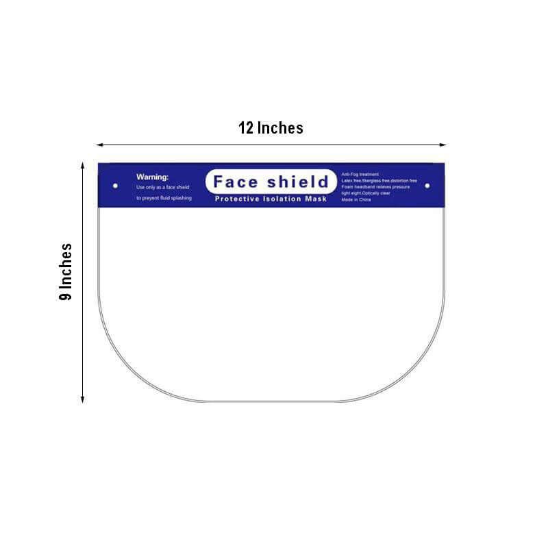 10 Pack Bulk Protective Disposable Face Shield Mask with Elastic Band and Comfort Sponge - Protects from Sneezing, Splash, Droplets