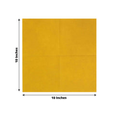 20 Pack Linen-Like Paper 5"x5" Napkins Gold - Highly Absorbent & Disposable Airlaid Beverage Napkins