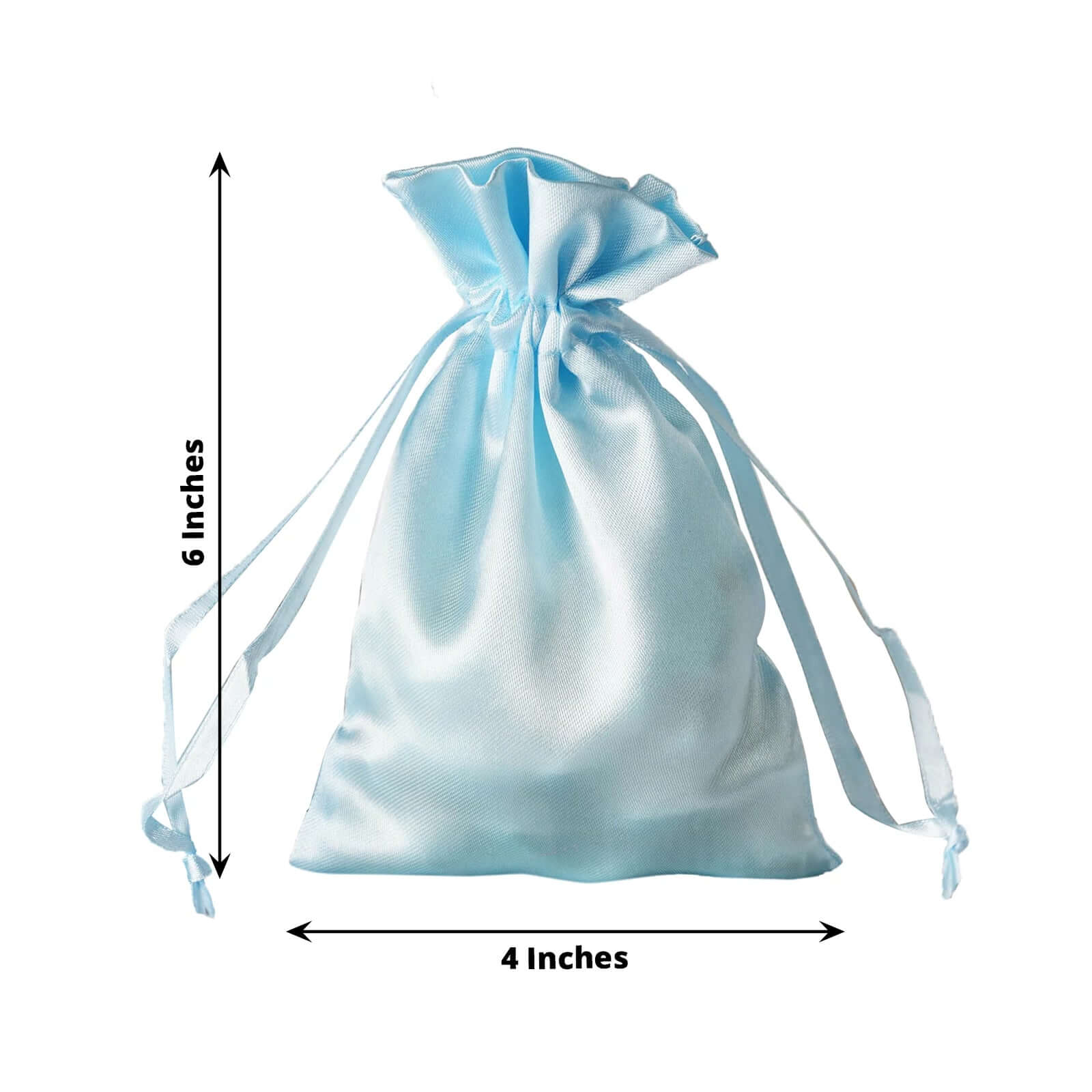 12 Pack 4"x6" Light Blue Satin Drawstring Wedding Party Favor Gift Bags