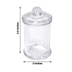 12-Pack Candy Jars Disposable Design with Clear Lids - Plastic Goodie Containers for Parties 3.5"