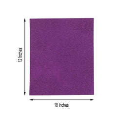 10 Pack Purple Self-Adhesive Glitter DIY Craft Foam Sheets - 12"x10"
