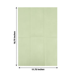 20 Pack Linen-Like Paper 8.5"x4" Napkins Sage Green - Highly Absorbent & Disposable Airlaid Guest Towels