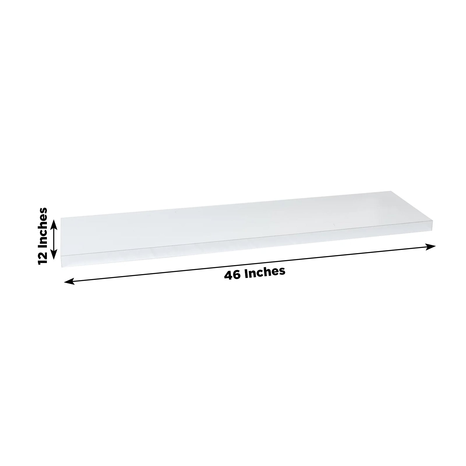 46"x12" Silver Acrylic Table Top Bridge for Rectangular Pillar Pedestal Stands, 4mm Thick Mirror Finish Plexiglass Connector Plate with Protective Film