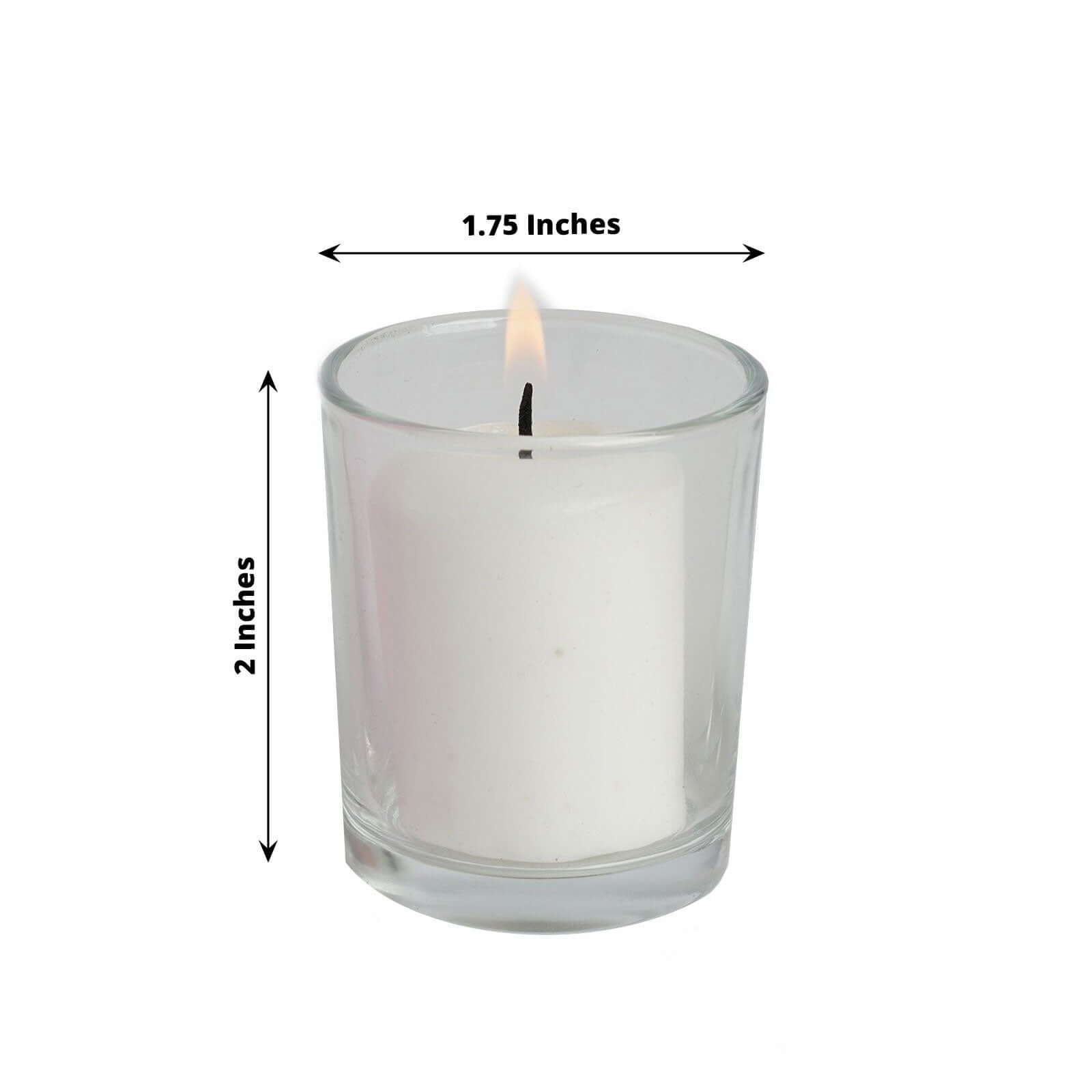12-Pack Votive Candle Set White with Clear Glass Holders - Tealight Candles for Decor