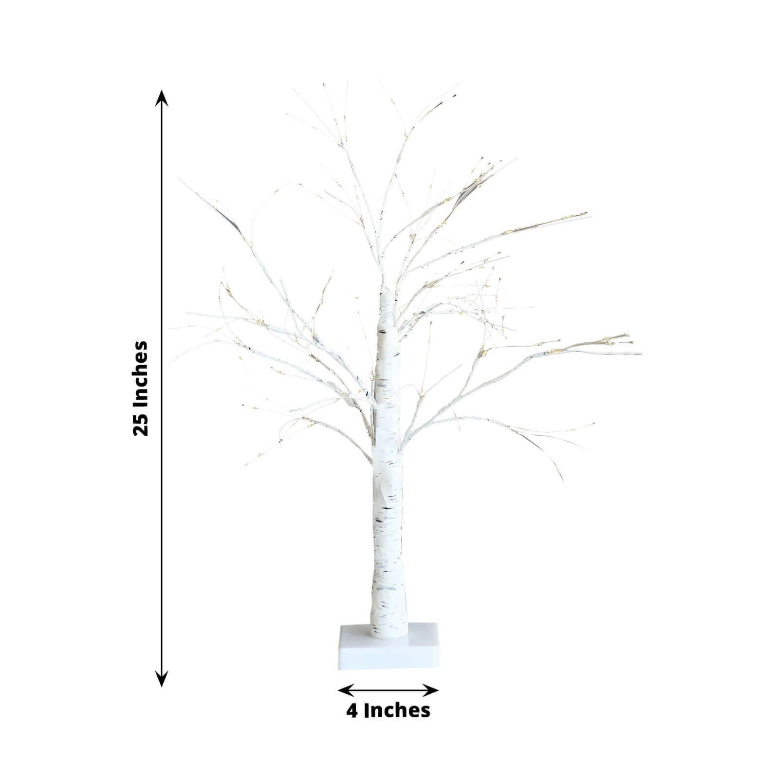 Lighted Birch Tree Lamp White Design Warm White - Battery Operated Rechargeable LED Table Accent 2ft
