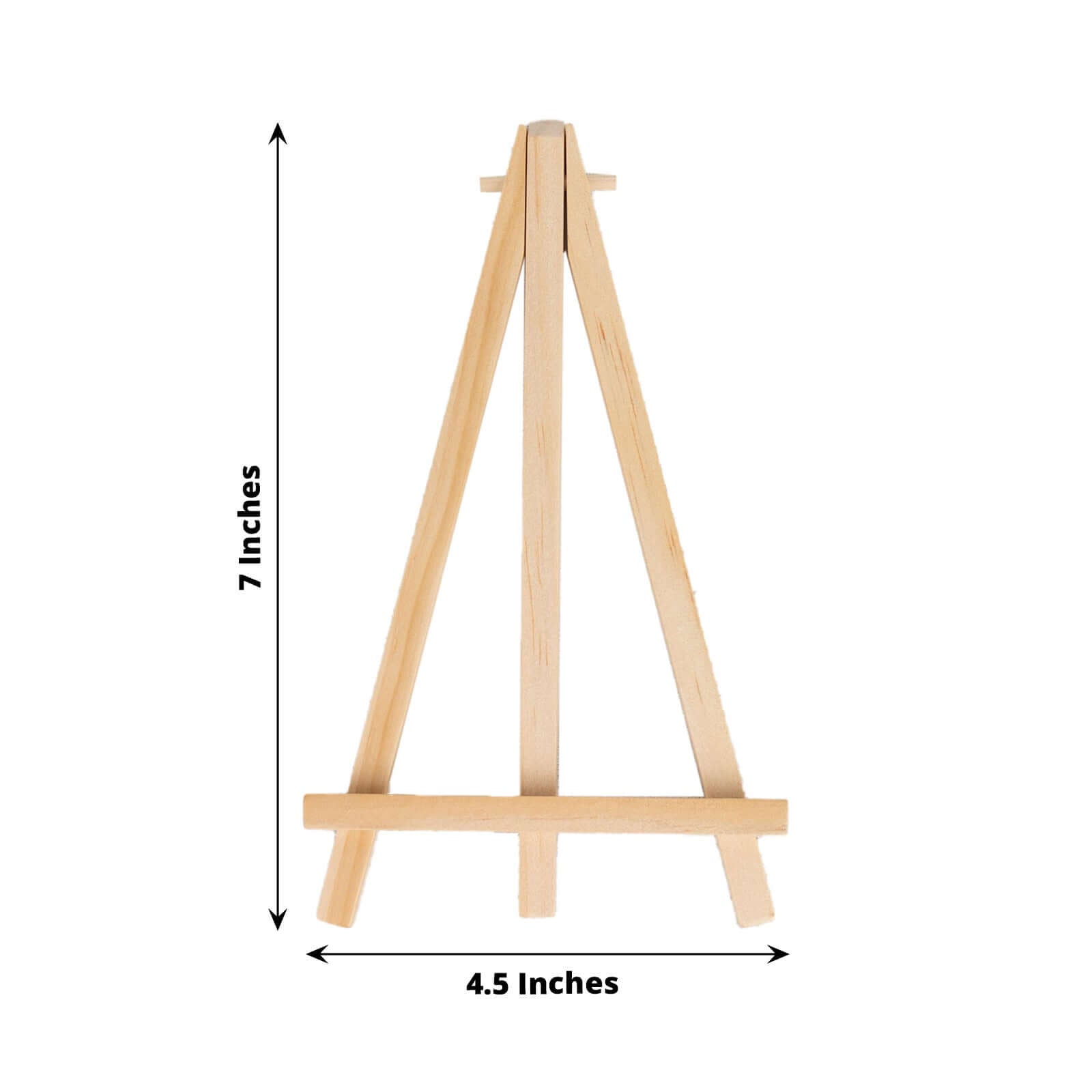 10-Pack Wooden Display Easel Stands DIY Small Design Natural - Rustic Place Card Table Number Holders 7"