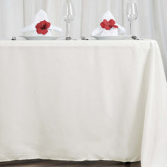 Polyester 72"x120" Rectangle Tablecloth Ivory - Durable and Stylish Table Cover