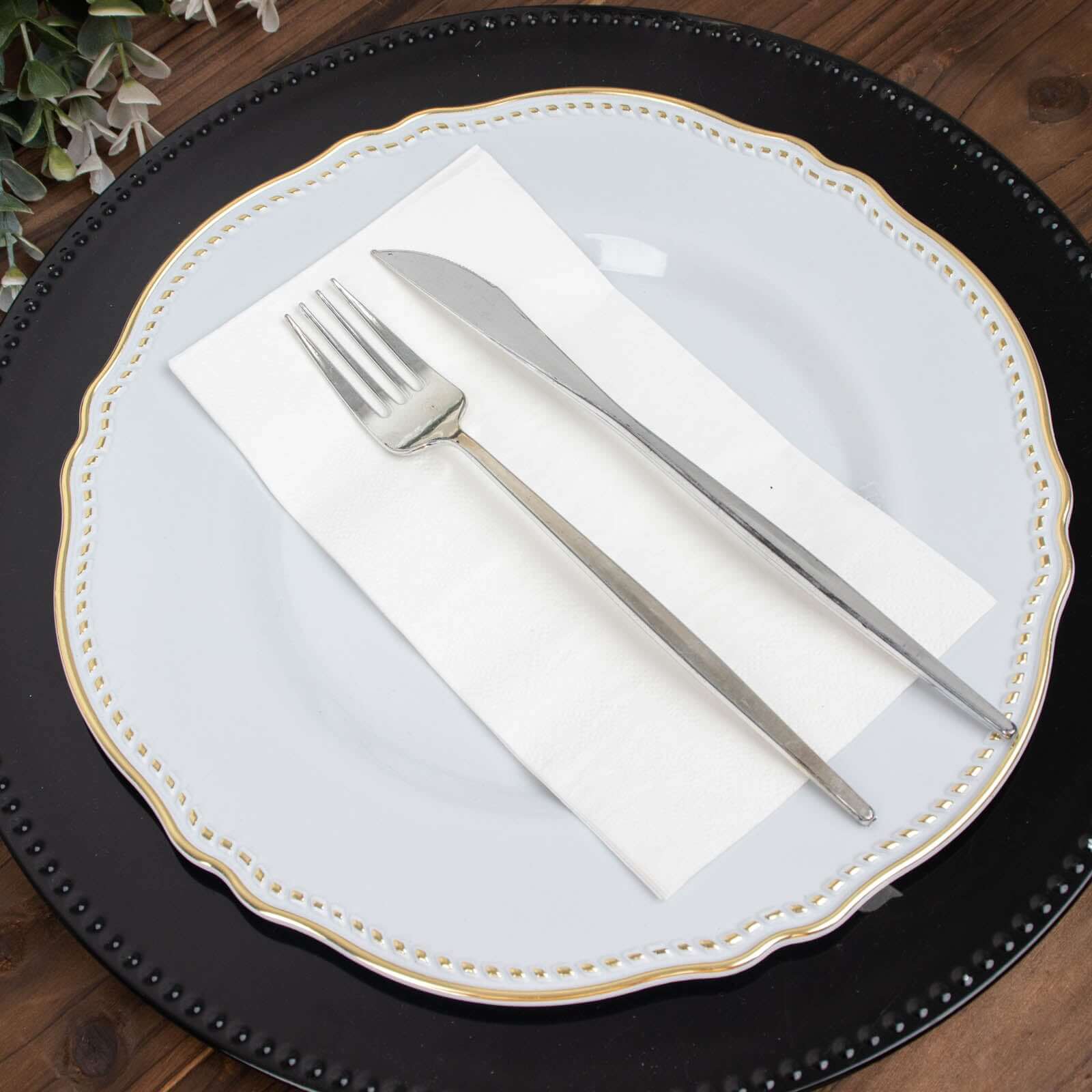 50-Pack Paper Napkins White - Soft Disposable 2-Ply Dinner Napkins for Weddings