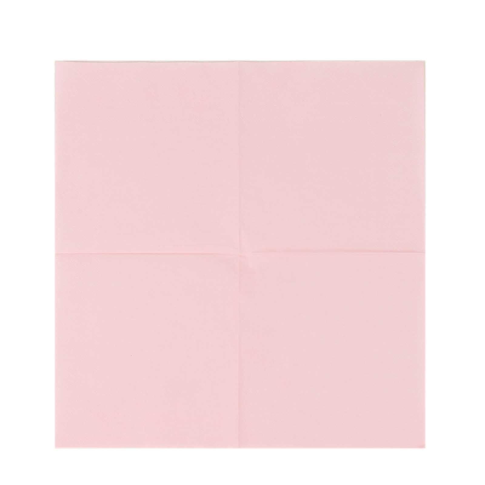 50-Pack Paper Beverage Napkins Pink - 2 Ply Disposable Soft 18GSM Cocktail Napkins 5"x5"