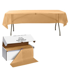 Plastic Table Cover Roll Gold with Slide Cutter - Customizable Disposable Tablecloth Roll 54"x300ft