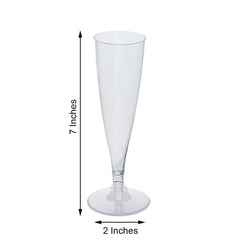 12-Pack Plastic Champagne Flutes Hollow Stem Clear - Lightweight Disposable Glasses for Toasts 5oz