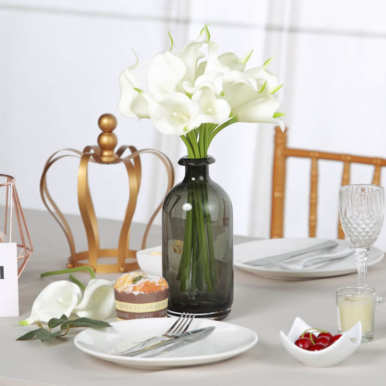 20 Stems 14" White Artificial Poly Foam Calla Lily Flowers