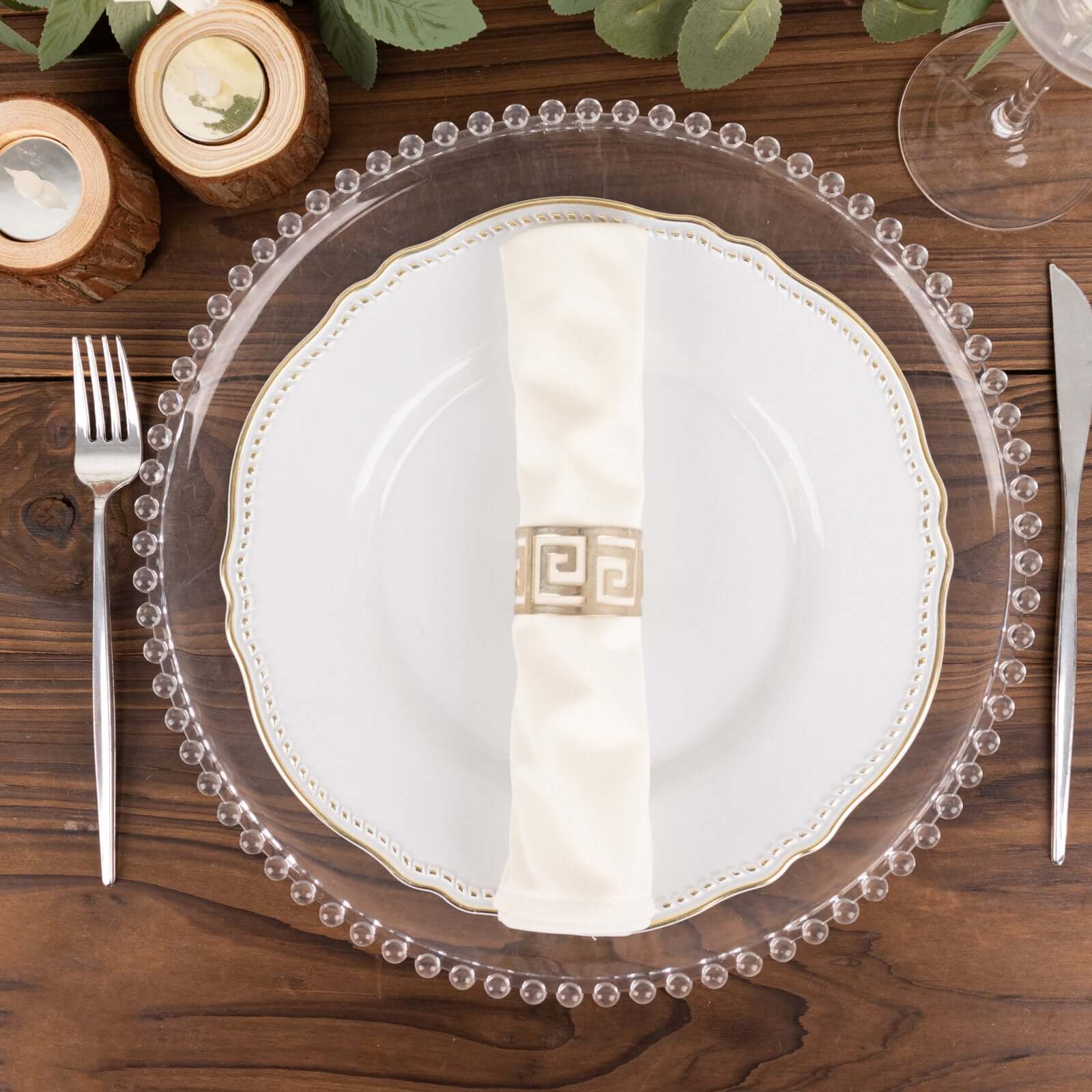 5 Pack Scuba 20"x20" Napkins Ivory - Durable & Reusable Dinner Napkins