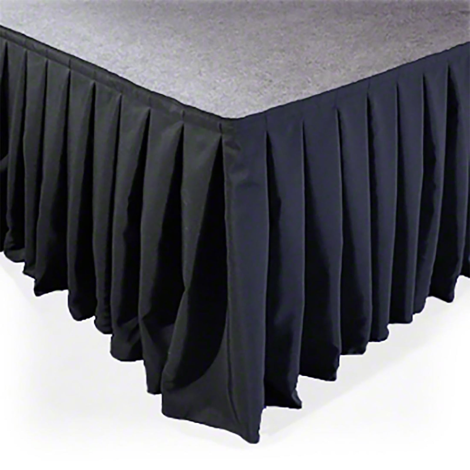 Portable Stage Skirt Black Polyester Platform Skirting Cloth for Events, Performances & Wedding Staging - 36"x20ft