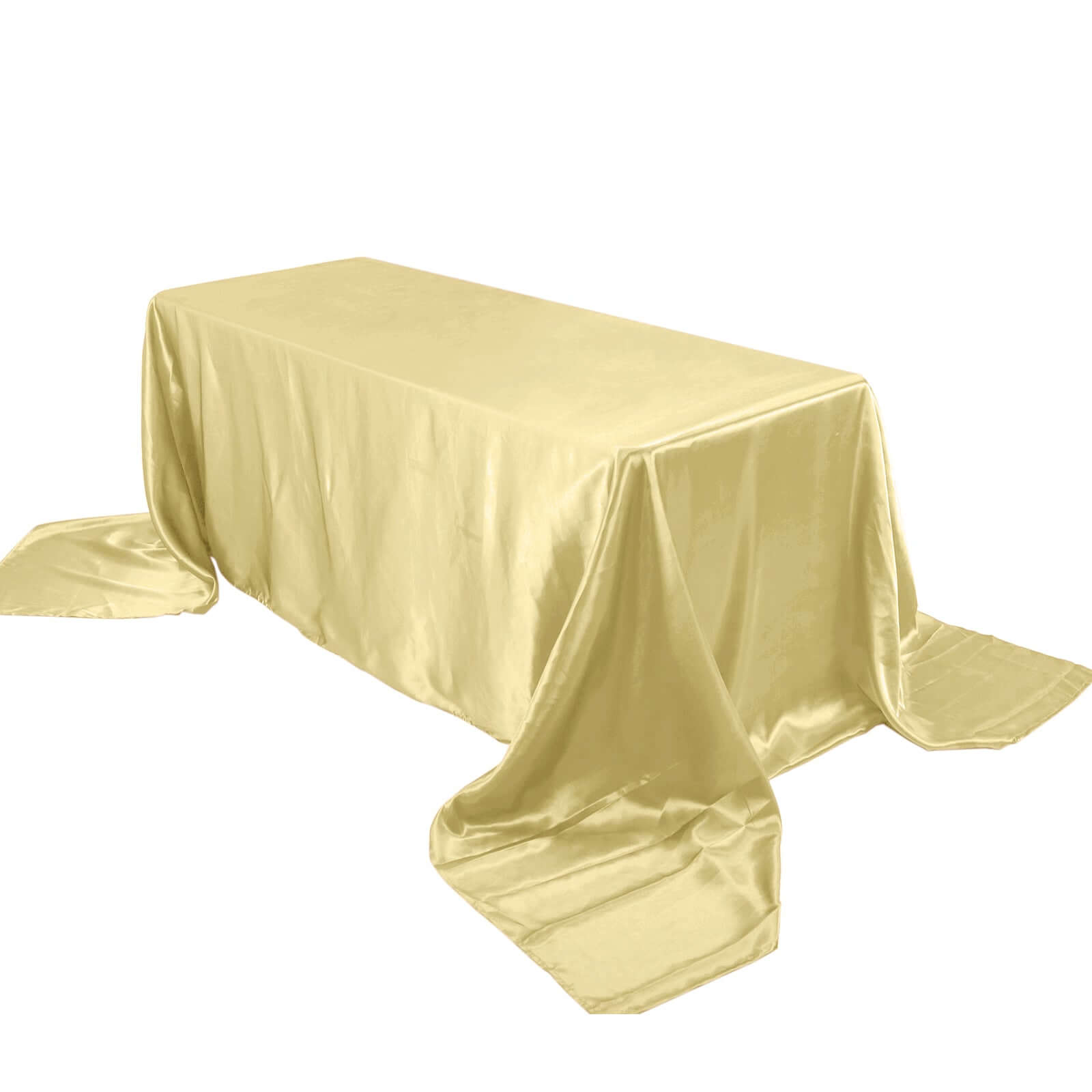 Satin Rectangular 90"x156" Tablecloth Champagne - Seamless Table Cover