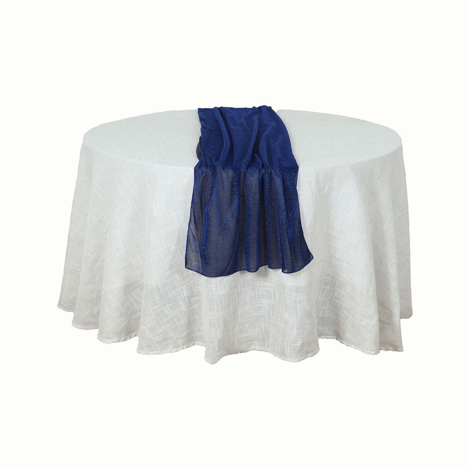 Glitter Gauze 27"x120" Table Runner Royal Blue - Sparkling Reusable Sheer Table Linen