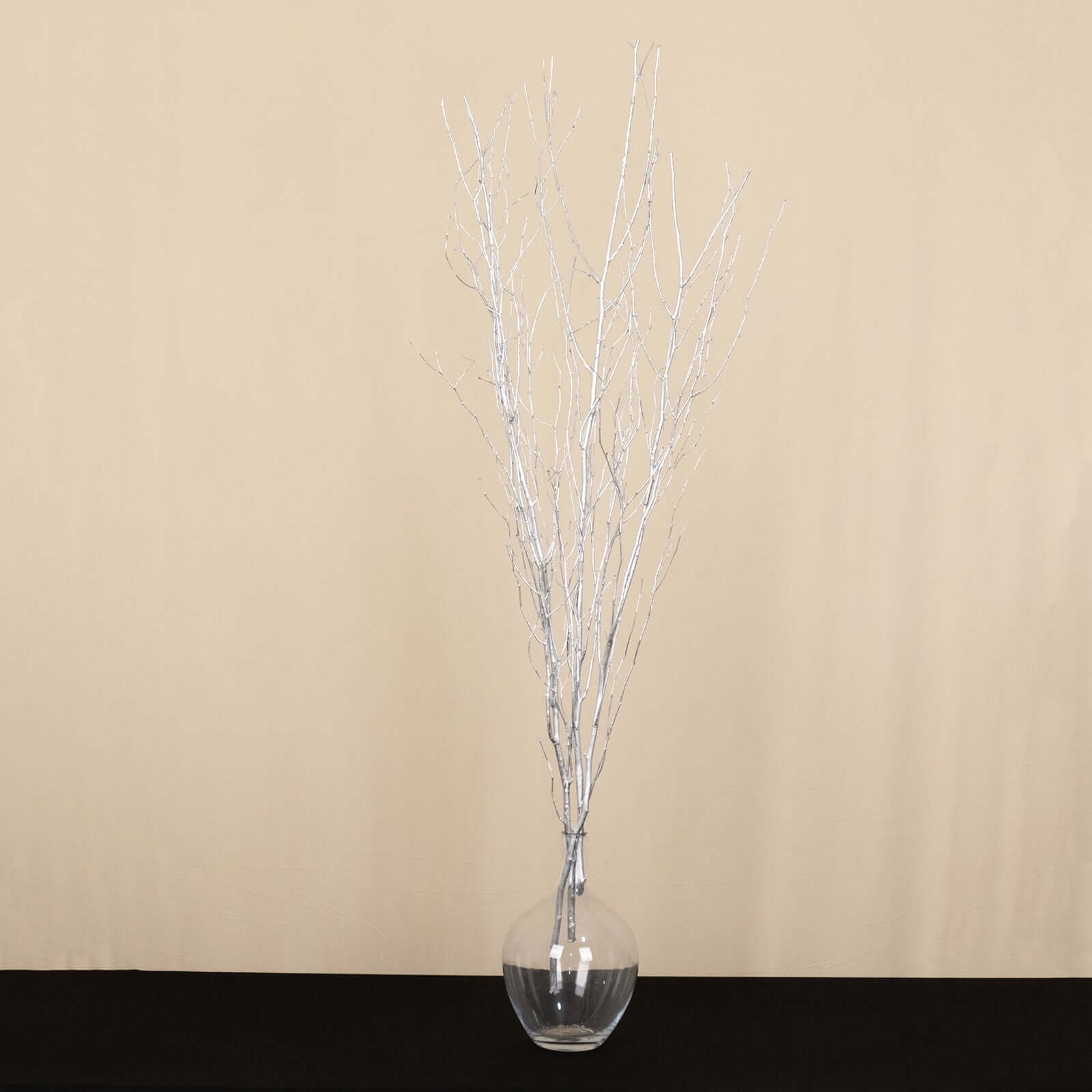 6-Pack Natural Birch Tree Branches 46" Metallic Silver - Versatile Extra Long Decorative Dried Willow Twigs Sticks for Vase Centerpiece Wedding Decor