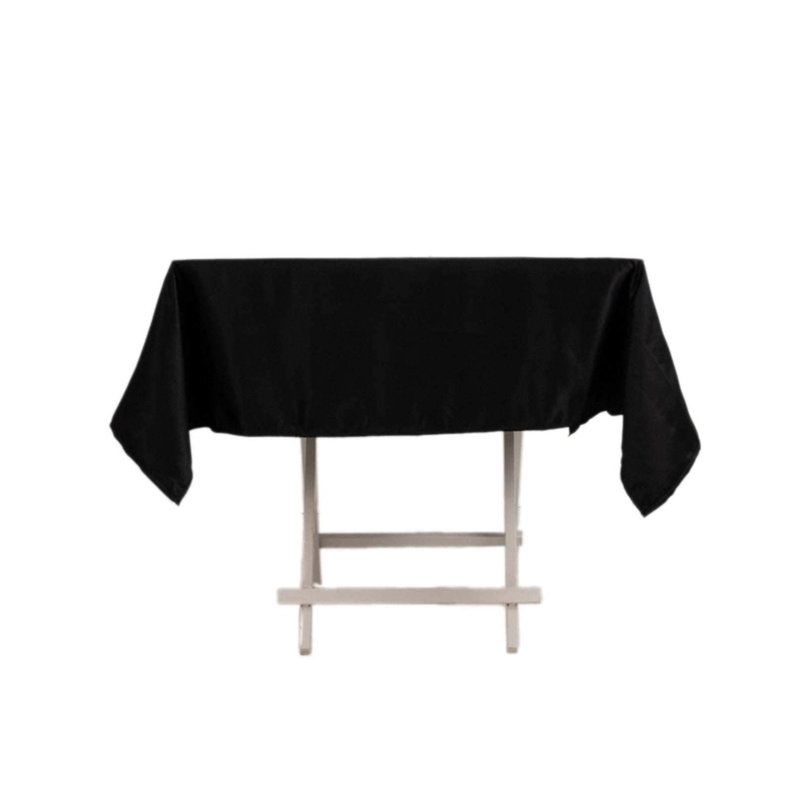 Lamour Satin 54"x54" Square Tablecloth Black - Durable & Silk-Like Table Cover for Weddings & Parties