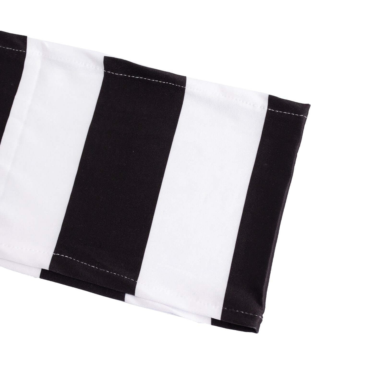 5 Pack Spandex Chair Sashes Black/White Vertical Stripes - Easy to Use & Wrinkle-Free Stretch Chair Bands for Stunning Tablescapes 5"x14"