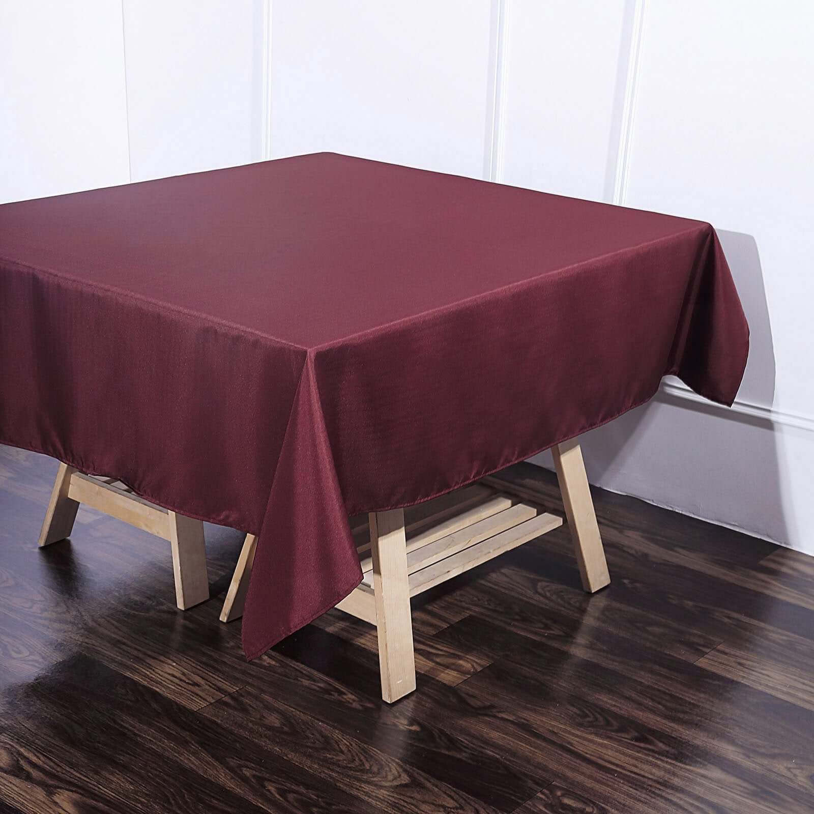 Polyester Square 70"x70" Tablecloth Burgundy - Wrinkle-Resistant & Durable Table Cover
