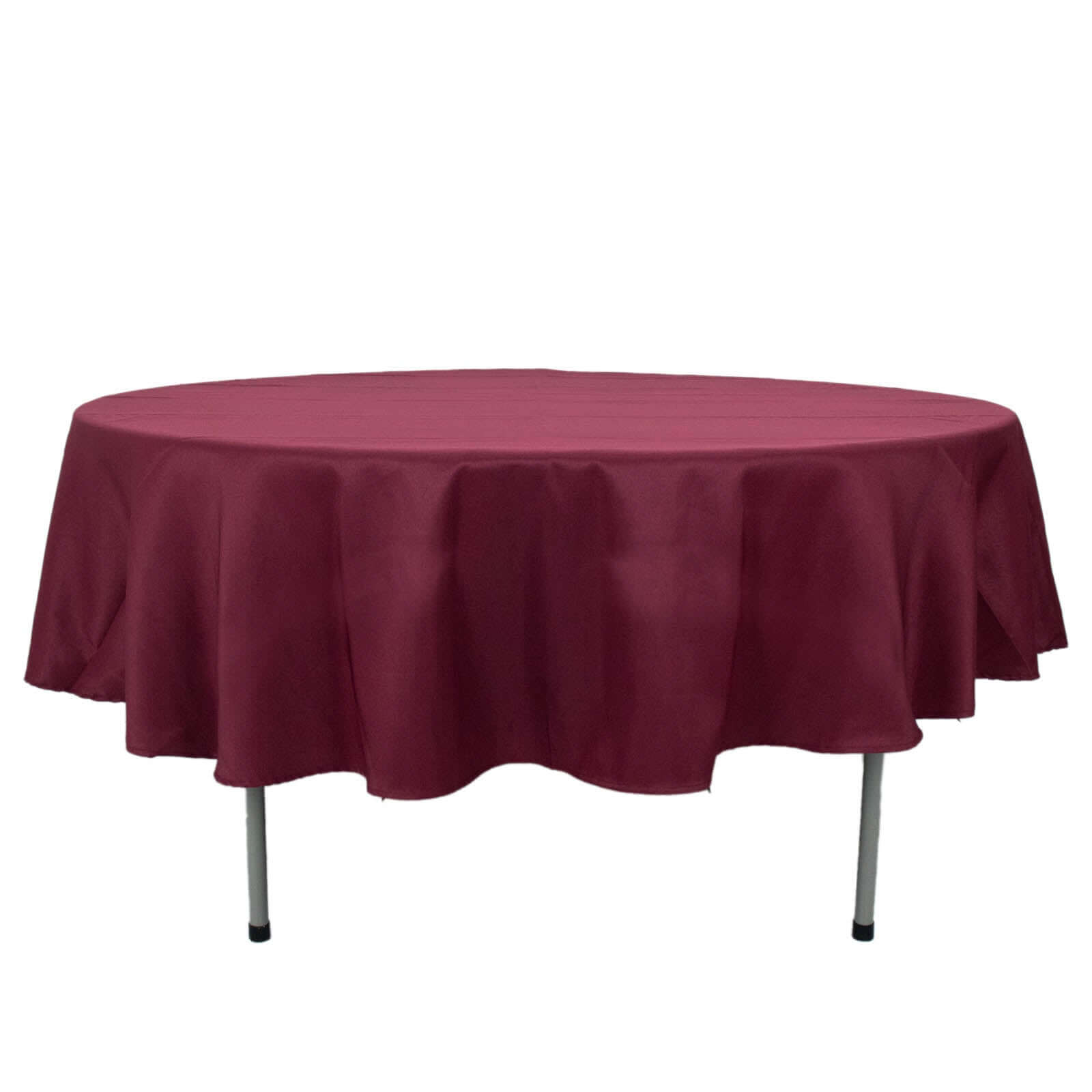 Premium Polyester 90" Round Tablecloth Burgundy - Stain and Wrinkle-Resistant Design with 220GSM Thickness Table Cover