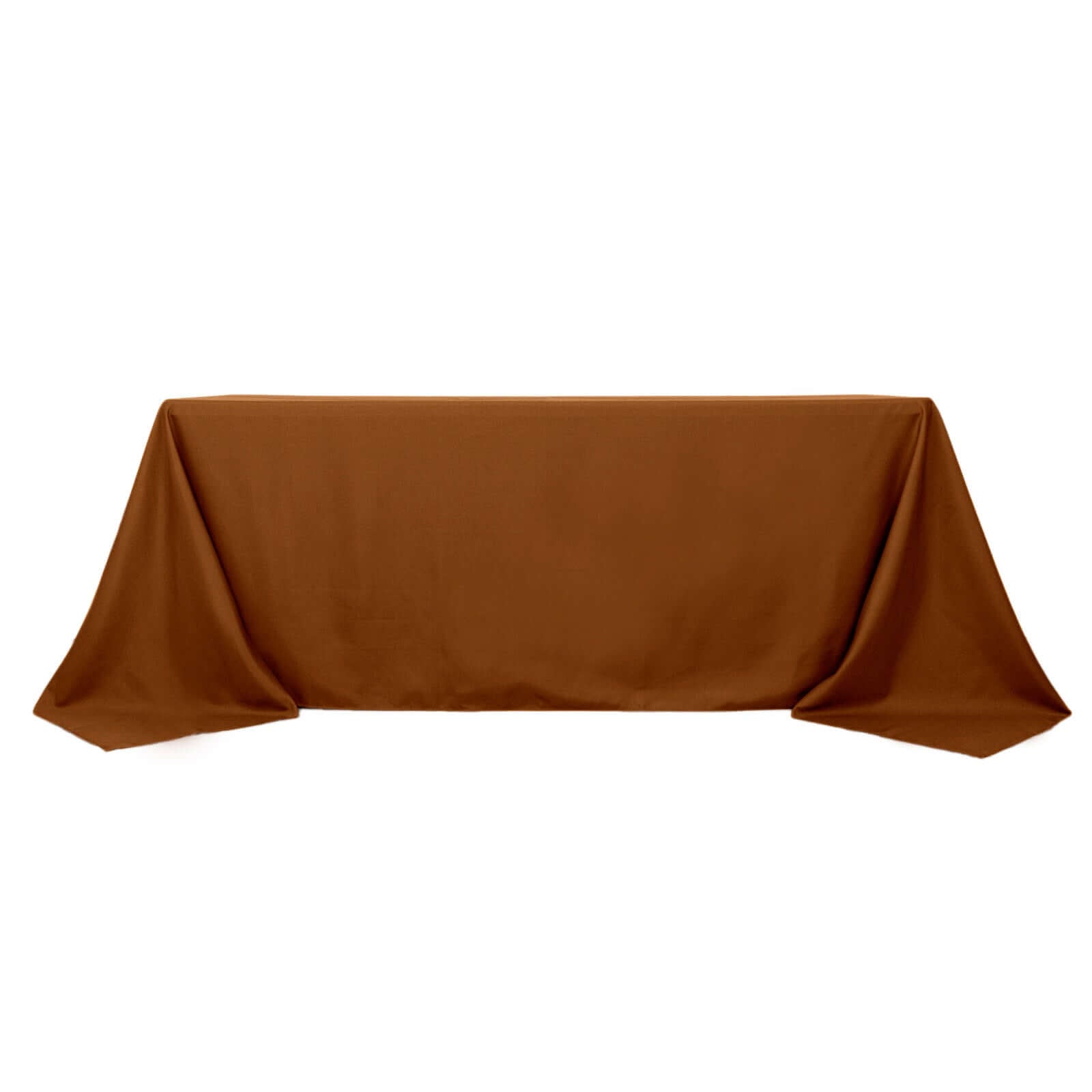 Polyester 90"x132" Rectangle Tablecloth Cinnamon Brown - Seamless Wrinkle-Resistant Table Cover