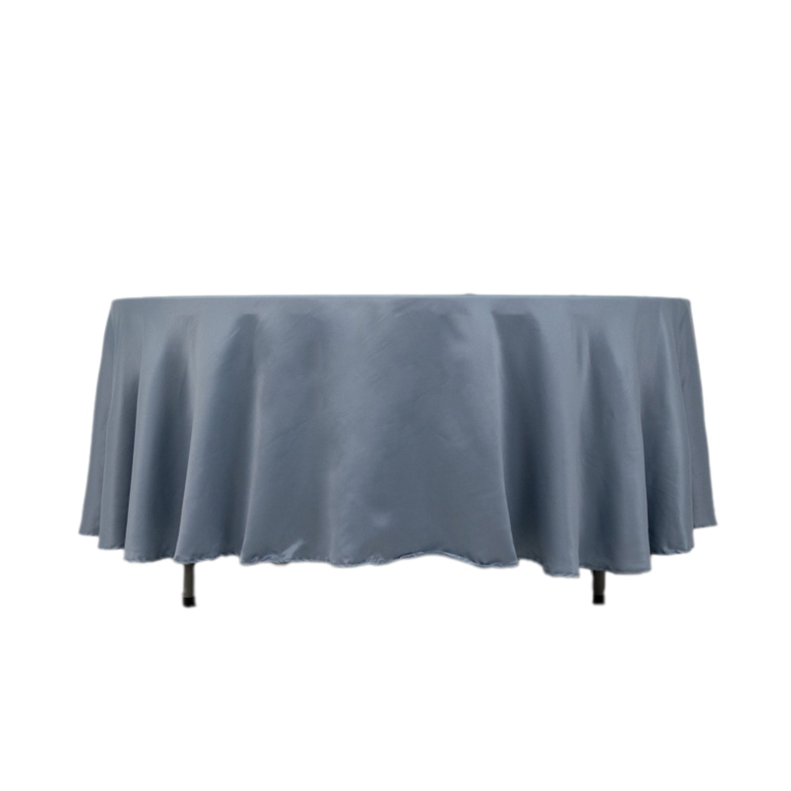 Lamour Satin 108" Round Tablecloth Dusty Blue - Durable & Silk-Like Table Cover