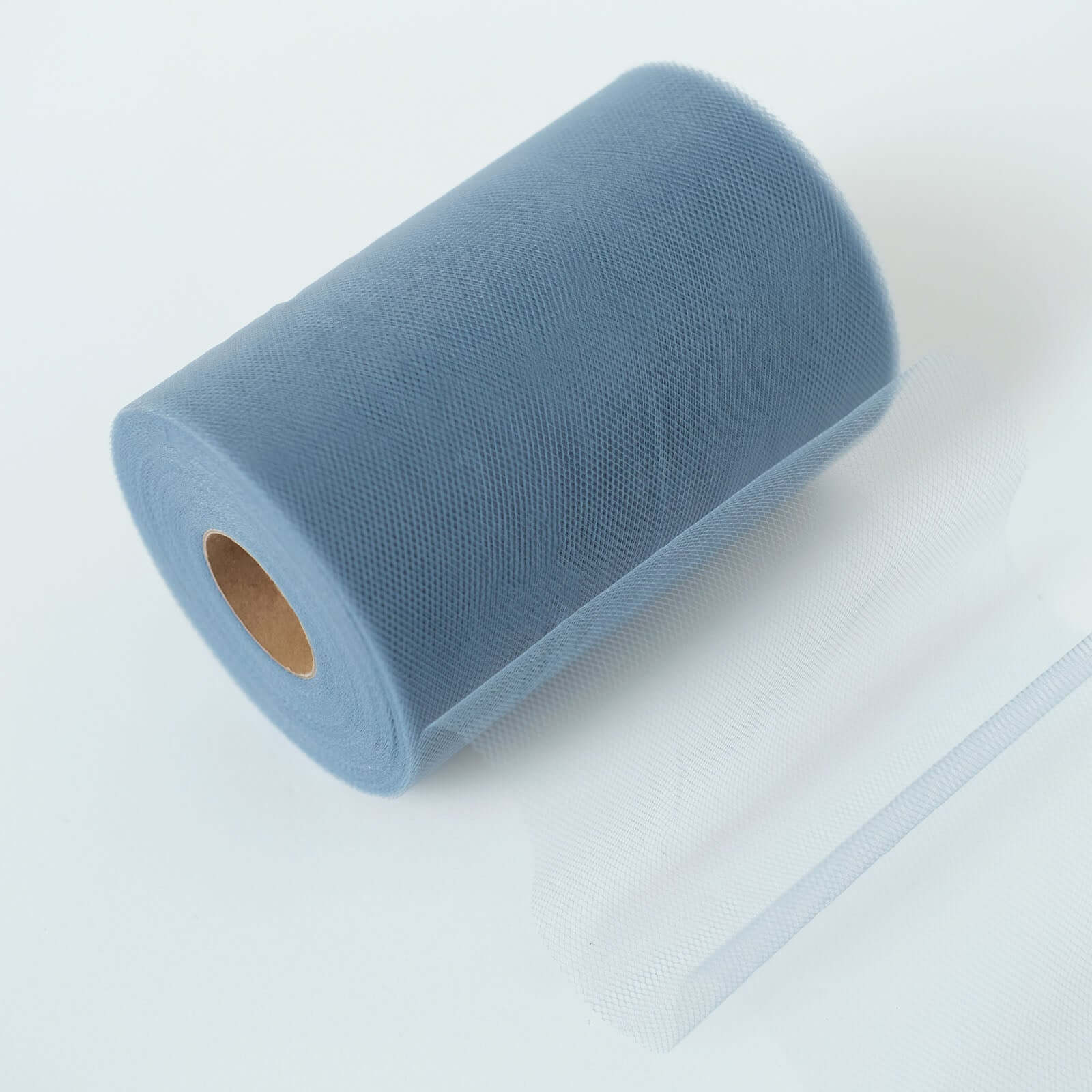 6"x100 Yards Dusty Blue Tulle Fabric Bolt, Sheer Fabric Spool Roll For Crafts