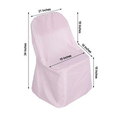 Polyester Slip On Folding Chair Covers Blush - Stain-Resistant Reusable Durable Fabric
