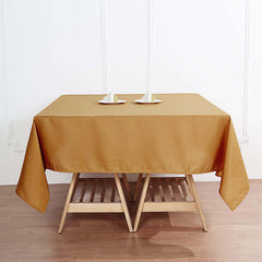 Polyester 70"x70" Table Overlay Square Tablecloth Gold - Wrinkle-Resistant & Durable Table Cover