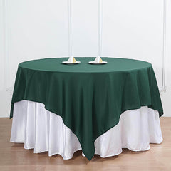 Polyester Square 70"x70" Tablecloth Hunter Emerald Green - Wrinkle-Resistant & Durable Table Cover