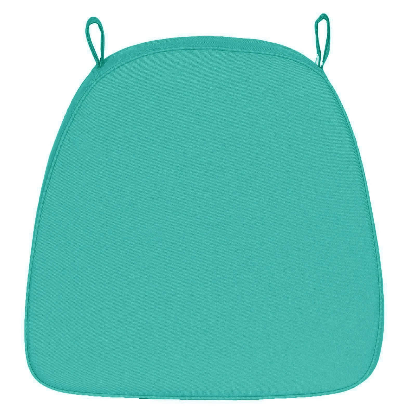 Chiavari Chair Cushion with 1.5" Thick Memory Foam and Ties Turquoise - Stylish Removable Cover for Comfort