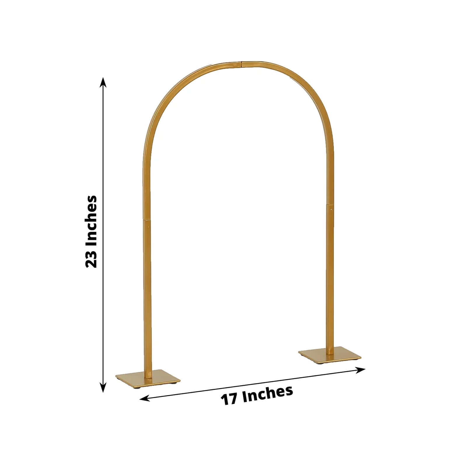 Gold Metal Chiara Arch Table Centerpiece with Rounded Top - Detachable Flower Stand Frame for Weddings 23"