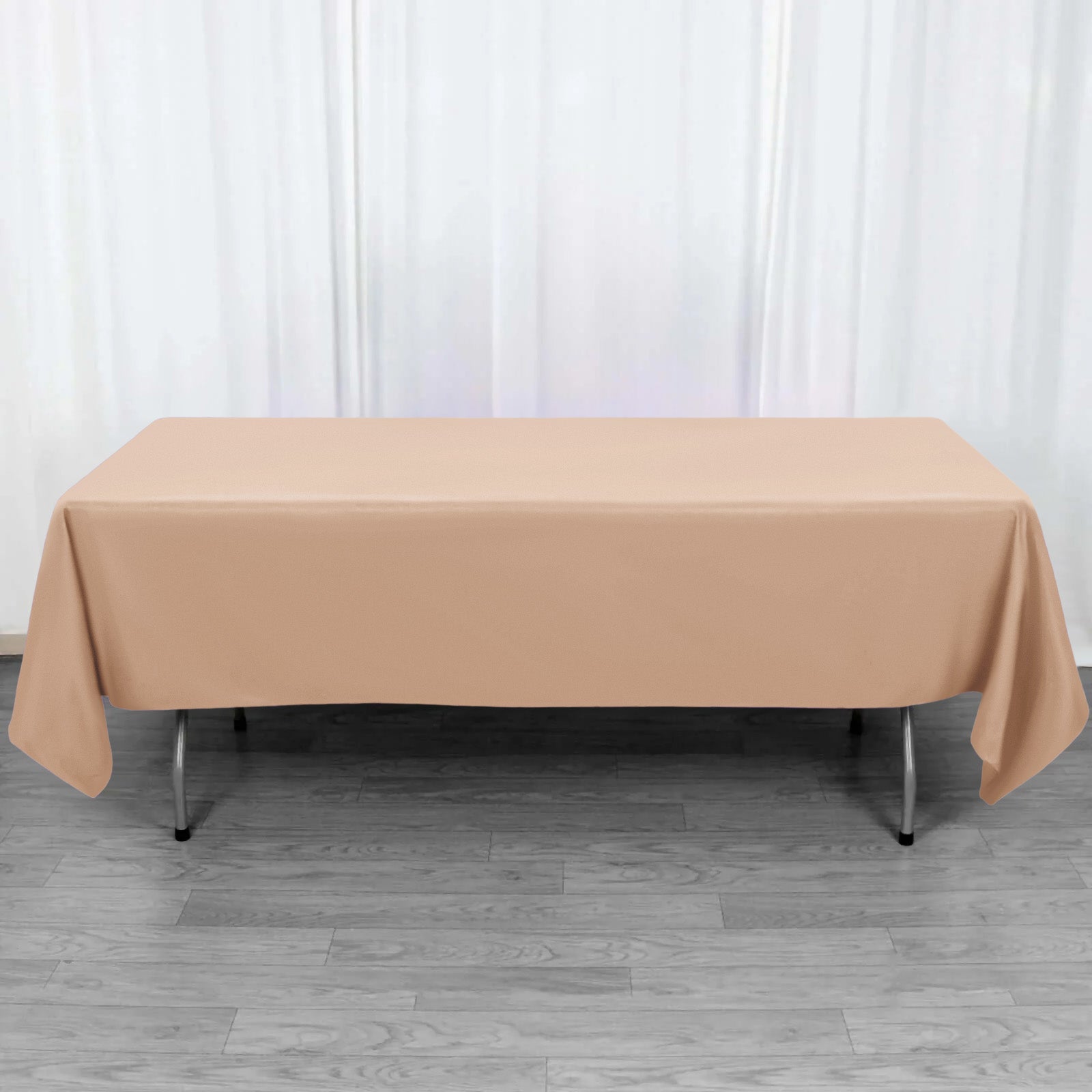 Premium Polyester 60"x102" Rectangle Tablecloth Nude - Durable 220GSM Wrinkle-Resistant Table Cover