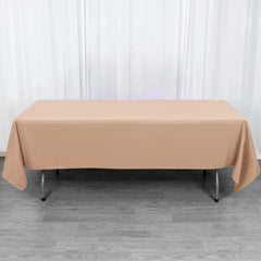 Premium Polyester 60"x102" Rectangle Tablecloth Nude - Durable 220GSM Wrinkle-Resistant Table Cover
